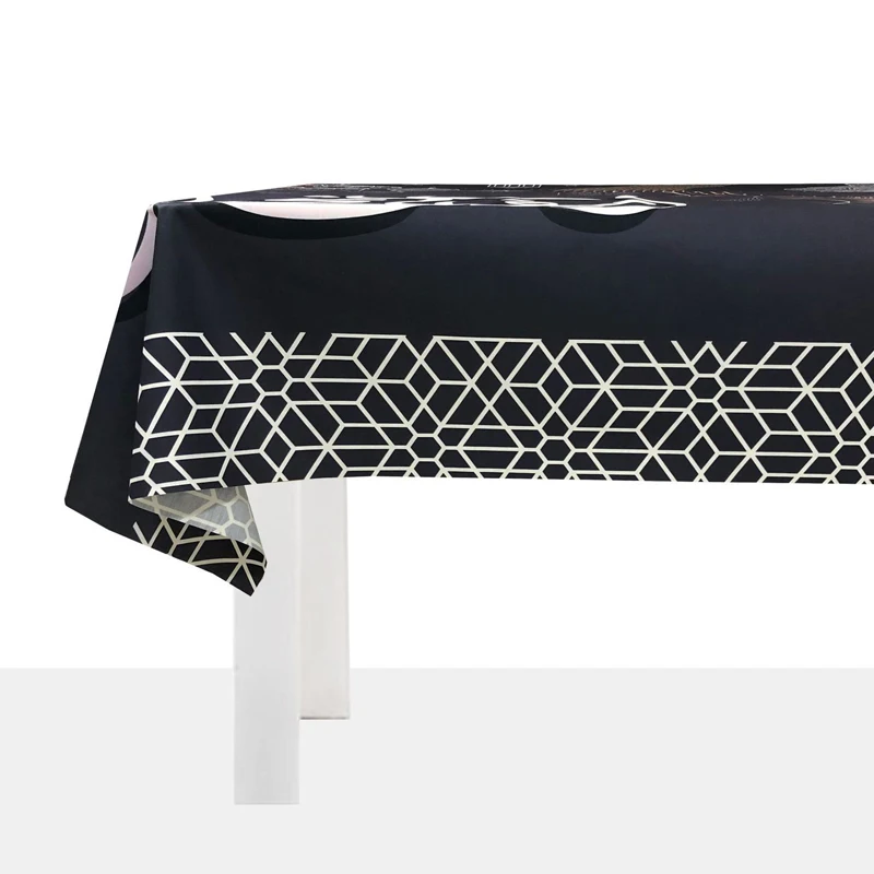 Черный ИД Мубарак скатерть мусульманские Вечерние обеденный Скатерти Исламской