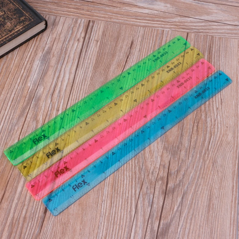 

Soft 30cm Ruler Multicolour Flexible Creative Stationery Rule School Supply B95D