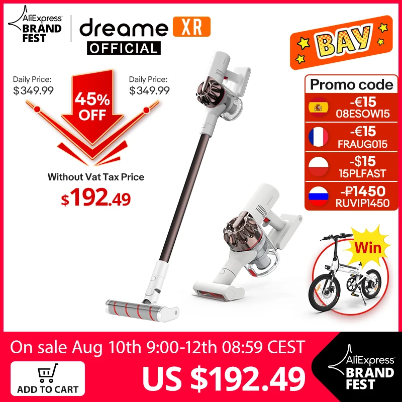 Dreame XR Premium Handheld Wireless Vacuum Cleaner Portable 22Kpa Cyclone Filter All in One Dust Collector Carpet Sweeper 2019 new cyclone dust collector filter turbocharged cyclone without flange base set tool