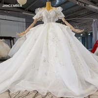 htl2262 luxury wedding dress 2021 off shoulder shiny glitters white wedding party long dresses vestido noiva princesa casamento