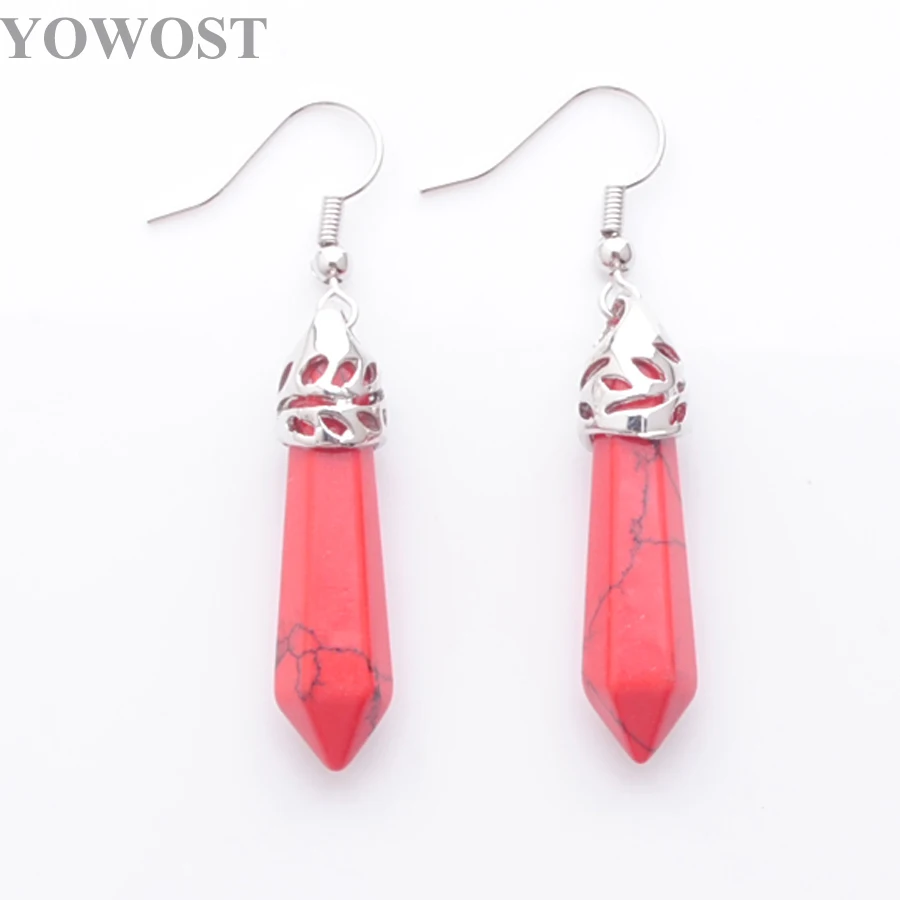 YOWOST новые модные красные бирюзовые шестиугольные драгоценные камни