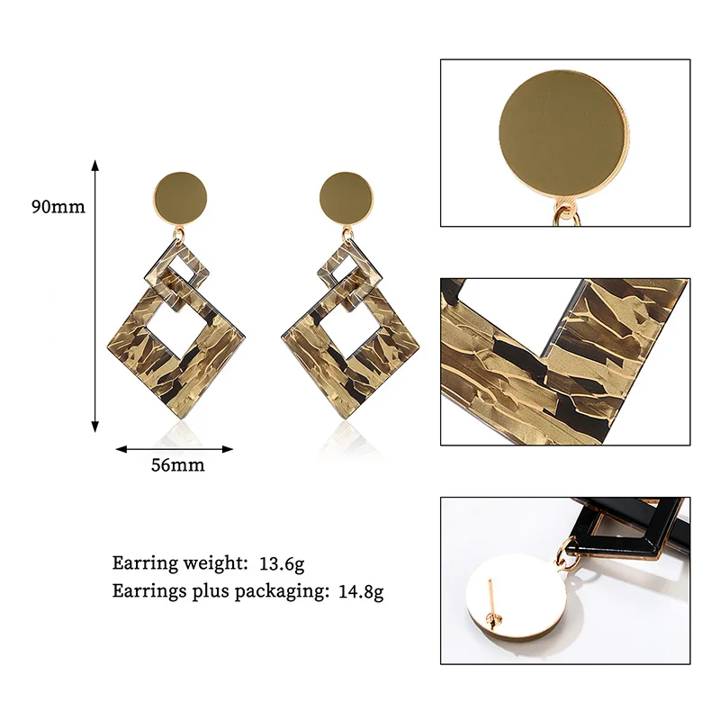 Новинка серьги в Корейском стиле из смолы и акрила уникальные большие маленькие