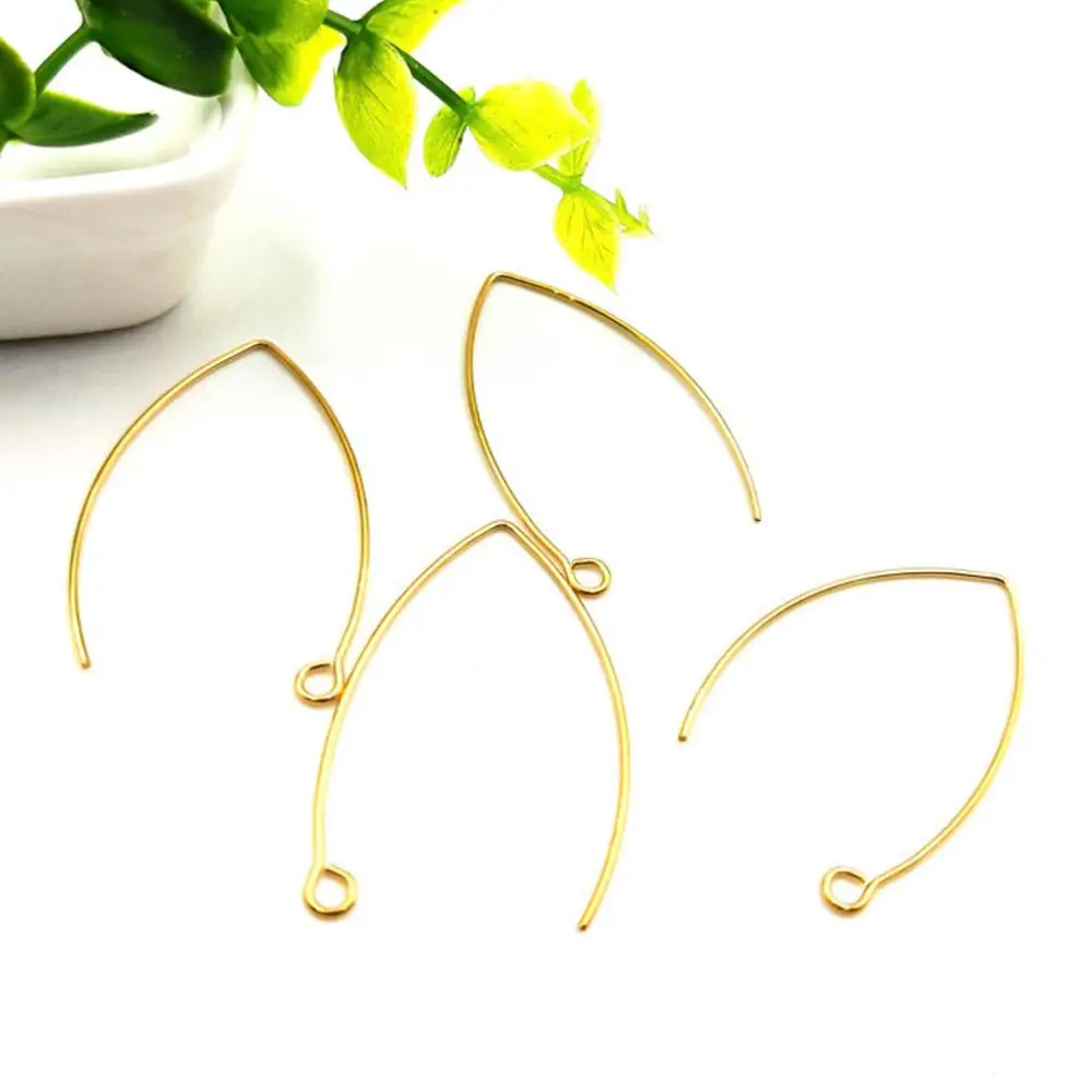 

50pcs 0.8x30mm/0.8x40mm gold Pure stainless steel French-style ear hooks Ear Wires Oval teeth Teeth Time jewels do not fade