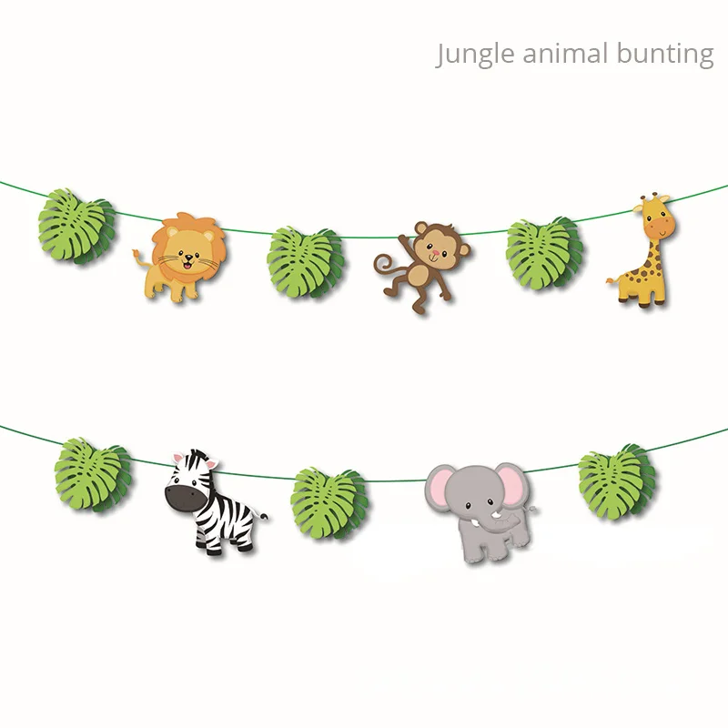 animal banner Cyuan джунгли вечерние воздушными шарами украшения комплект сафари Baby Shower животных вечерние шары арки на детский день рождения, день рождение мальчика Декор - Цвет: animal banner