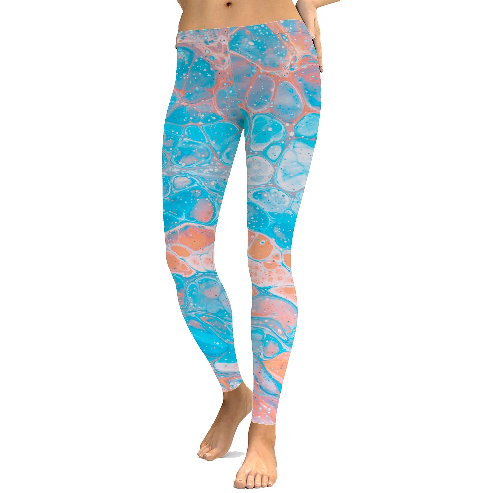 

New Autumn Women Fitness Pants 3D Blue Pink Black Plus Size S To 4xL Workout Leggings 6 Pattern