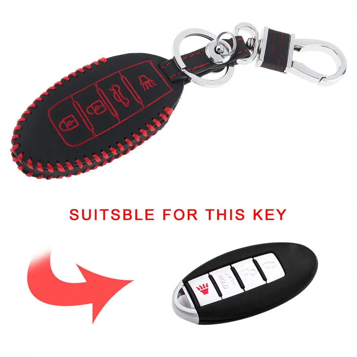 2 цвета 4 кнопки ручная работа кожаный чехол для автомобильного ключа Nissan Tidda Livida X