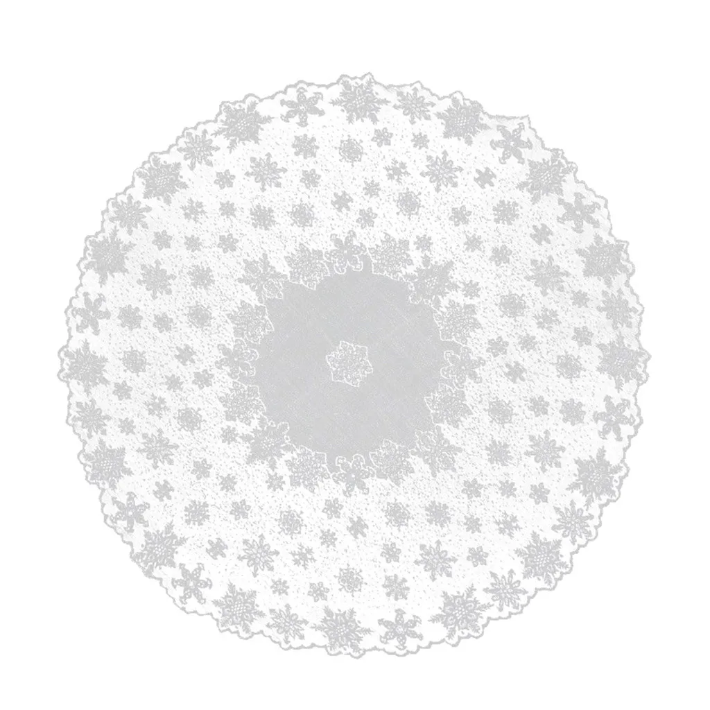 Рождественская скатерть белая винтажная кружевная для домашнего праздника