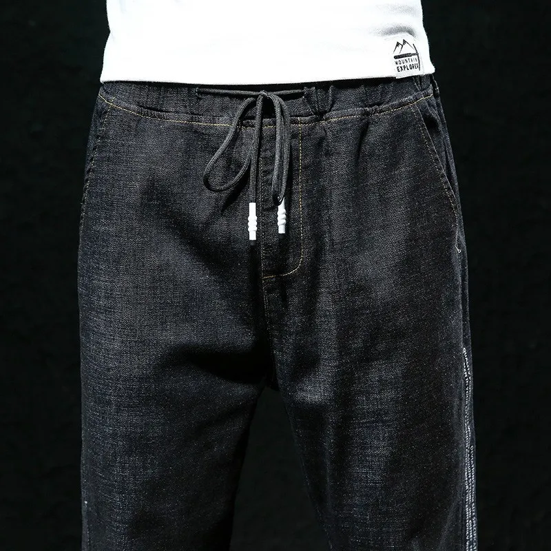 Осенние джинсы большого размера для мужчин больших размеров свободные штаны