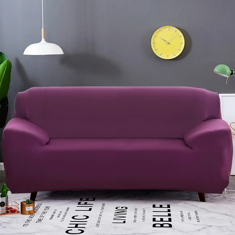 Elastic Brief Slipcover All-inclusive Anti-slip Solid Color Stretch Seat Couch Cover Sofa covers for living Room 1/2/3/4 Seater | Дом и сад
