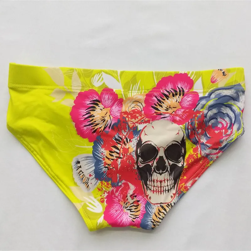 Пуш-ап печать мужские купальники с низкой талией купальный костюм