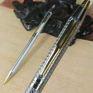 5 X New Ballpoint Pen Smooth Refill Pen Beautiful Silver Pattern Writing Pens Business Office Home School Supplies