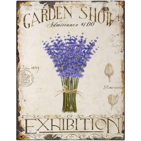 

Garden Show Exhibition Large Vintage Metal Tin Sign Wall Plaque Photo Decor Decorations for Room Vintage Decor 12 X 8 Inch