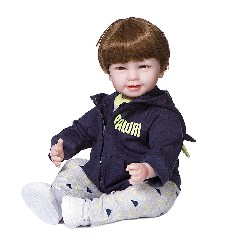 

22 inch boneca reborn boy bebe doll soft silicone baby doll play toys soft real touch bonecas