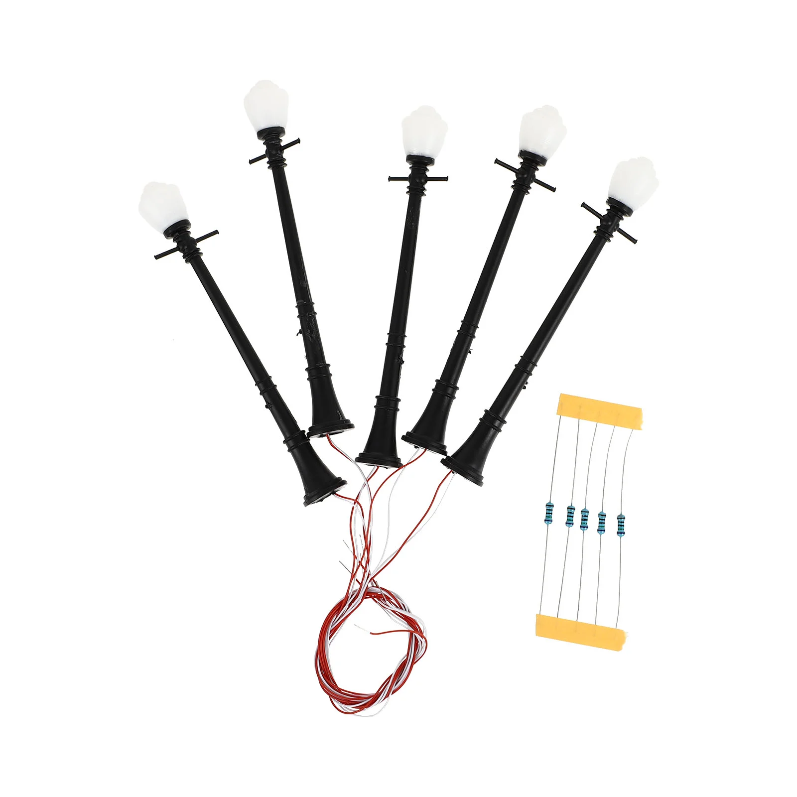 

1 Set of Model Lamp Posts Railway Train Lamp Post Miniature Landscape LED Lamps