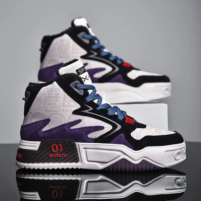 

2021 модные зимние мужские кроссовки для скейтборда, дизайнерские спортивные мужские плюшевые Повседневные кроссовки для скейтборда, мужски...