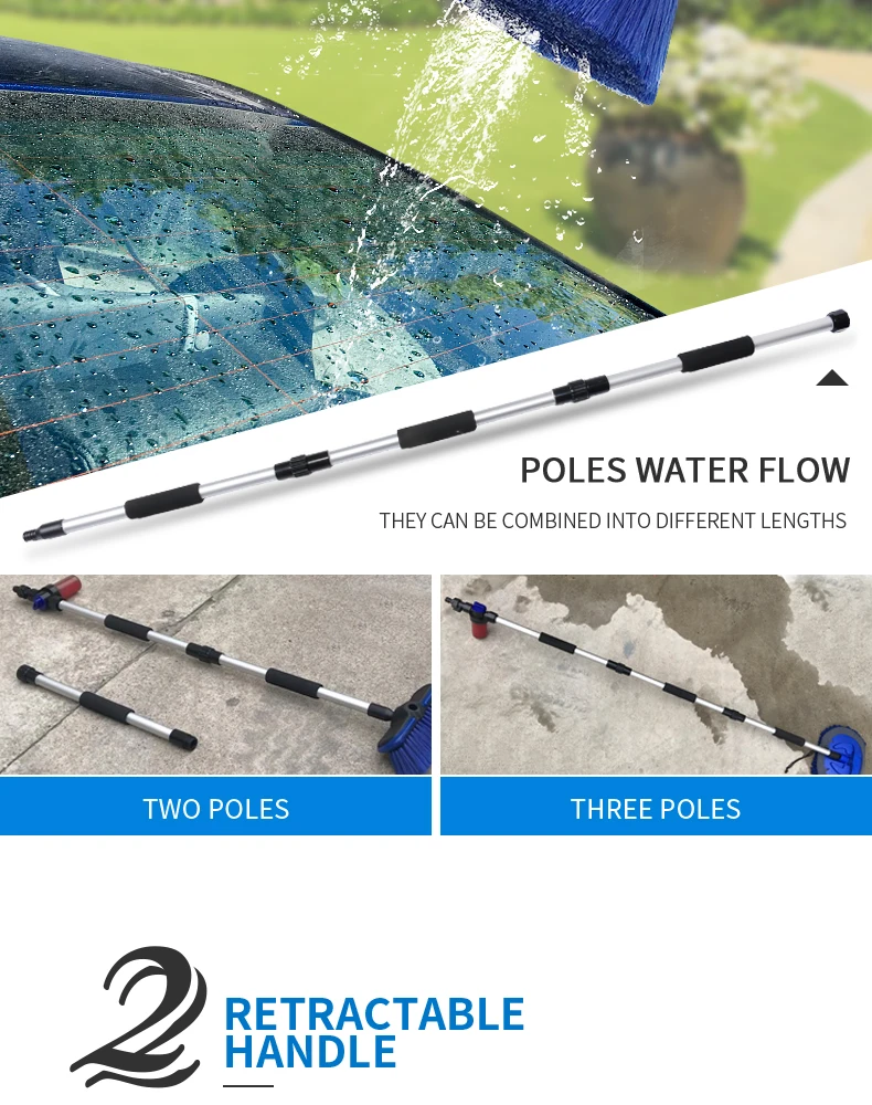 Car Wash Brush Cleaning Mop Chenille Broom Water Flow Windows Squeegee Telescoping Handle Foam Bottle Car Accessories Xammep