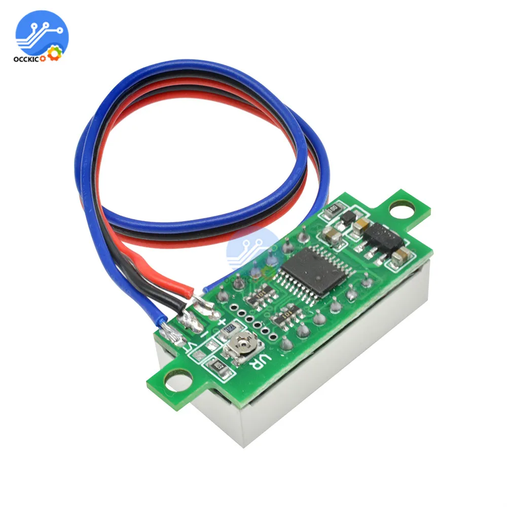 Высокоточный вольтметр для автомобиля 4 цифры дисплей 0 36 дюйма 3 провода красный