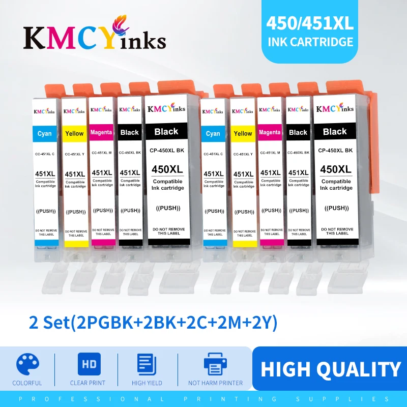 

KMCYinks Compatible ink Cartridge PGI-450 CLI-451 BK C M Y GY for Canon PIXMA MG6340 MG7140 iP8740 MG7540 MG5540 IP7240 printer