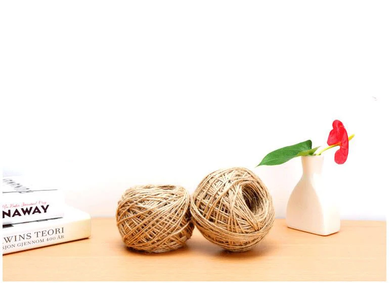 100M Natural Burlap Hessian Jute Twine Cord Hemp Rope String Gift Packing Strings Christmas Event &amp Party Supplies | Дом и сад