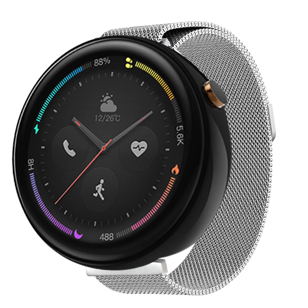 Hangrui металлический ремешок для Amazfit Verge 2 Миланская Петля из нержавеющей стали для Amazfit A1807 умные наручные часы ремешок
