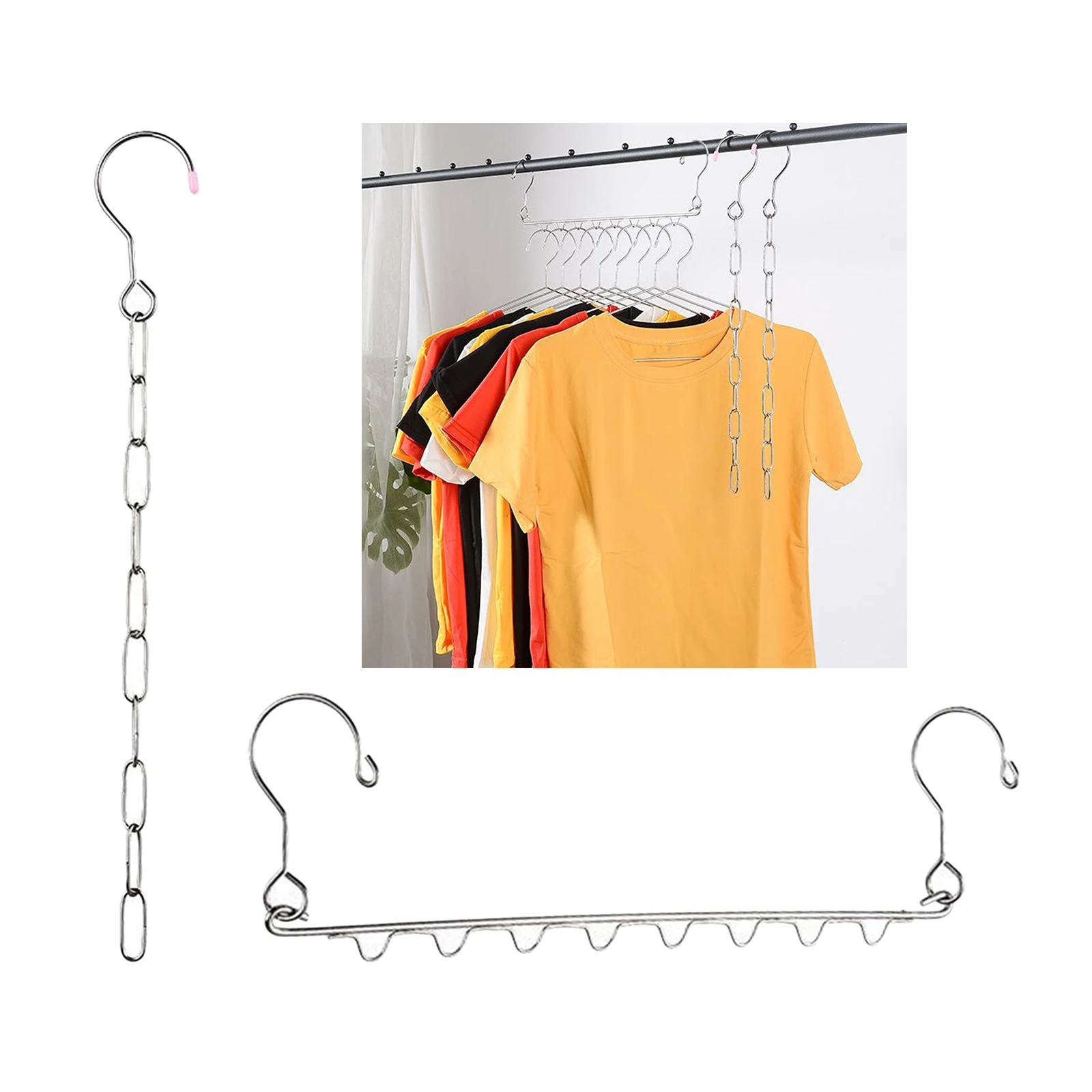 

Space Saving ers Metal Stainless Steel er er Closet Clothes Organizer