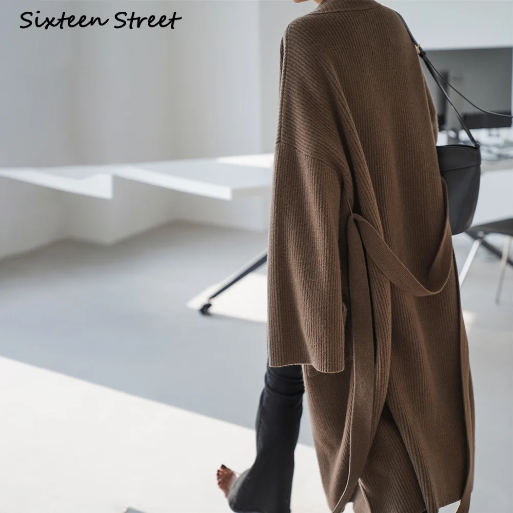 Женский шерстяной кардиган оверсайз вязаный винтажный свитер в Корейском стиле