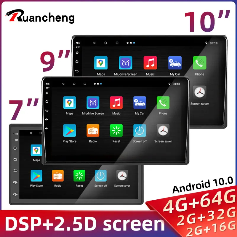 $426.05 Car Radio 2 Din 10″ Android Multimedia Player GPS WIFI Bluetooth for Toyota Volkswagen Hyundai Kia Renault Suzuki 2G 4G