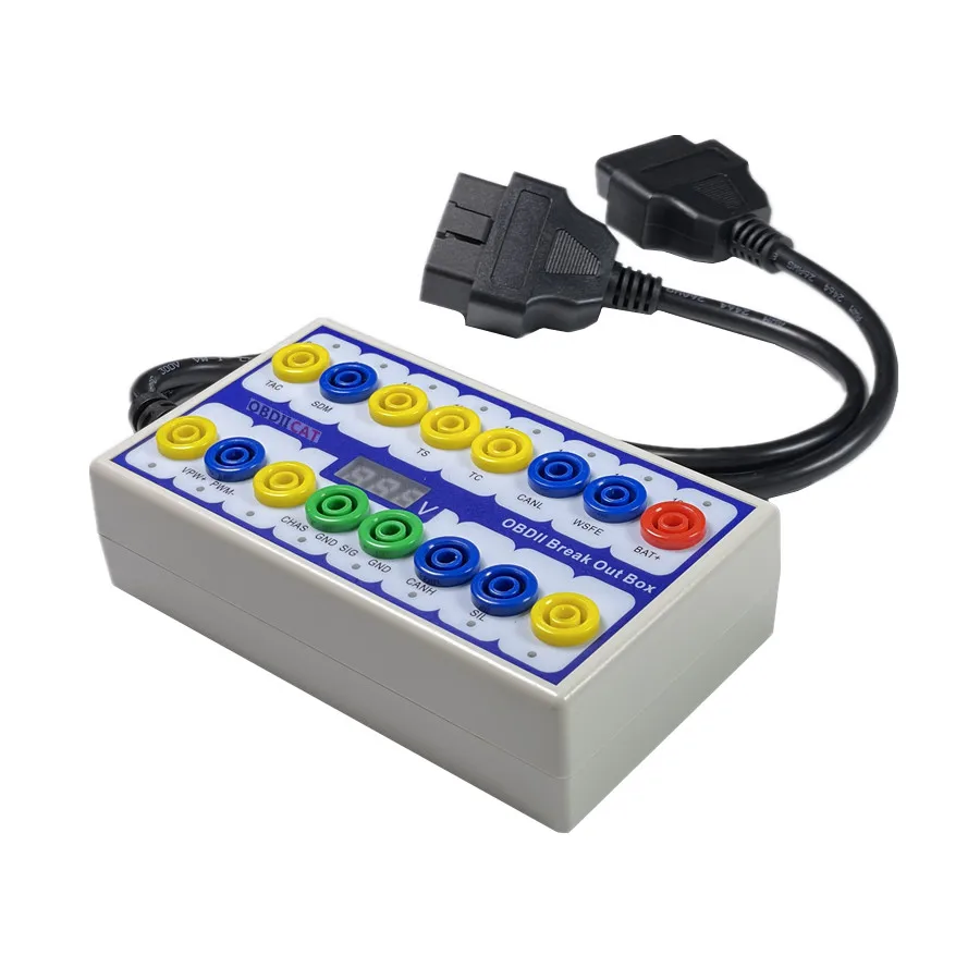 OBDIICAT Новый OBD 2 Break Out Box OBD2 Breakout OBDII протокол детектор диагностический разъем для
