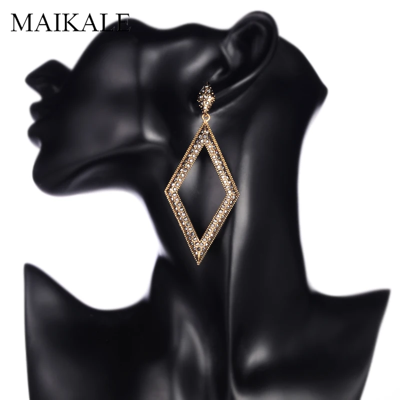Женские крупные серьги гвоздики MAIKALE винтажные геометрические с крупным