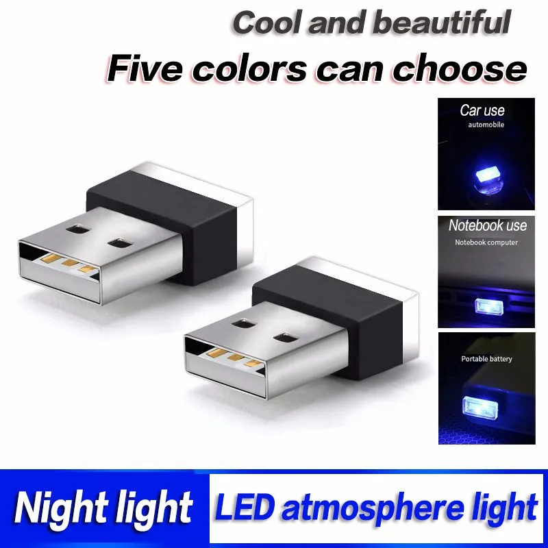 

2PCS/5PCS Atmosphere Light USB LED Foot Lamp Car Interior Lighting