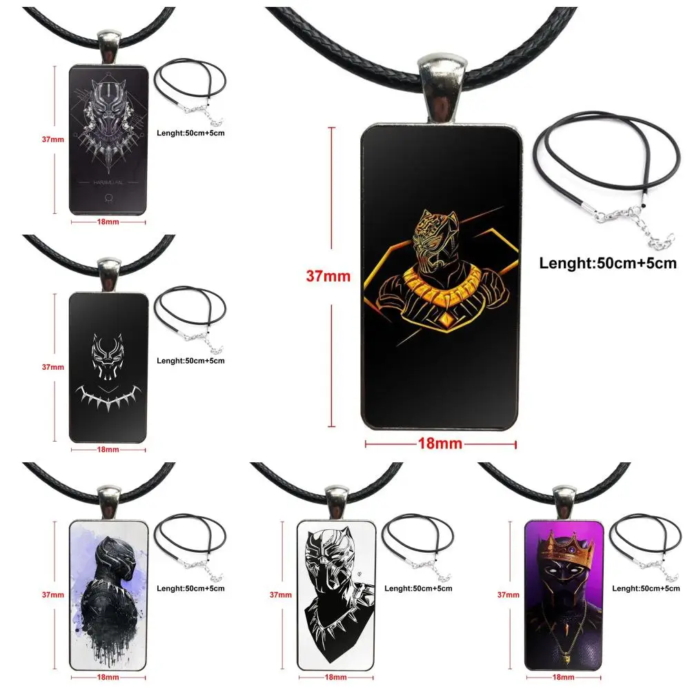 Черная пантера Мобильная стеклянная подвеска с изображением галактики ожерелье