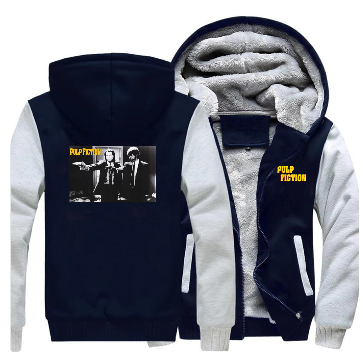

Men's Raglan Fleece Warm Hoodies movie Pulp Fiction Man Sweatshirt Funny Hip Hop Thick Coats 2019 Winter Casual Streetwear Hoody