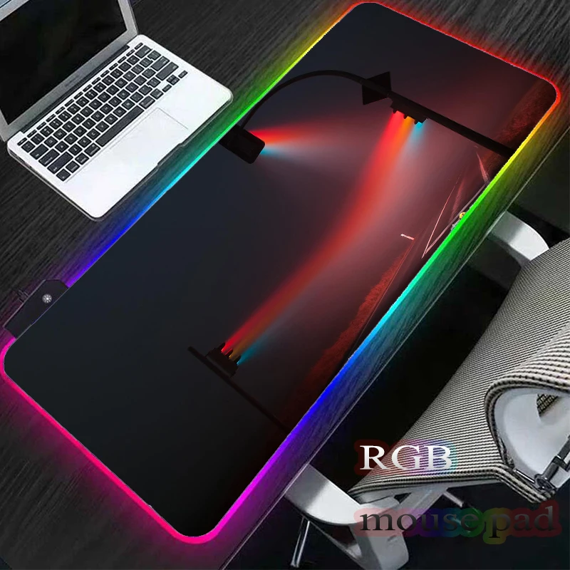 

Неоновые светящиеся RGB большие игровые коврики для мыши, светодиодные светящиеся водонепроницаемые аксессуары для компьютерных игр, насто...