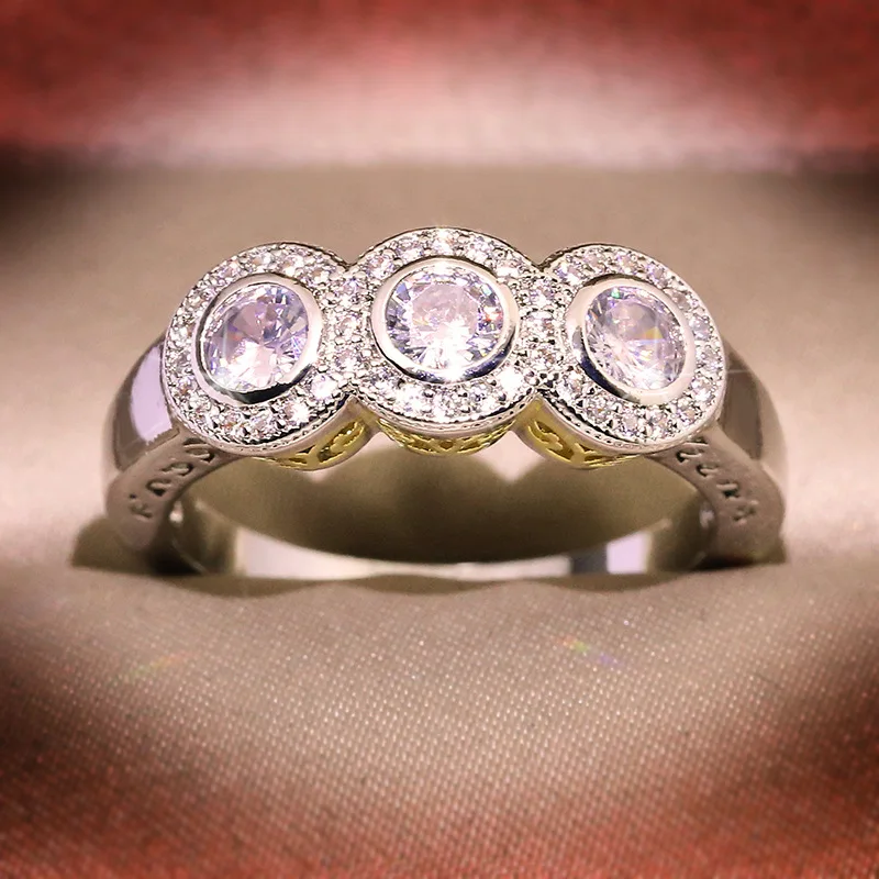 Новое поступление 2020 серебряное круглое кольцо из циркония для женщин модное