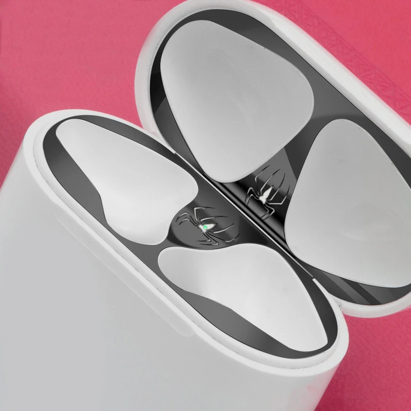Для Apple AirPods 2 металлическая Пылезащитная Защитная Наклейка защитная крышка для наушников для Airpods 2 Пылезащитная наклейка для AirPods 1