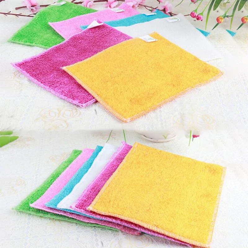 10 шт. тряпки из бамбукового волокна для очистки посуды|Чистящие салфетки| |