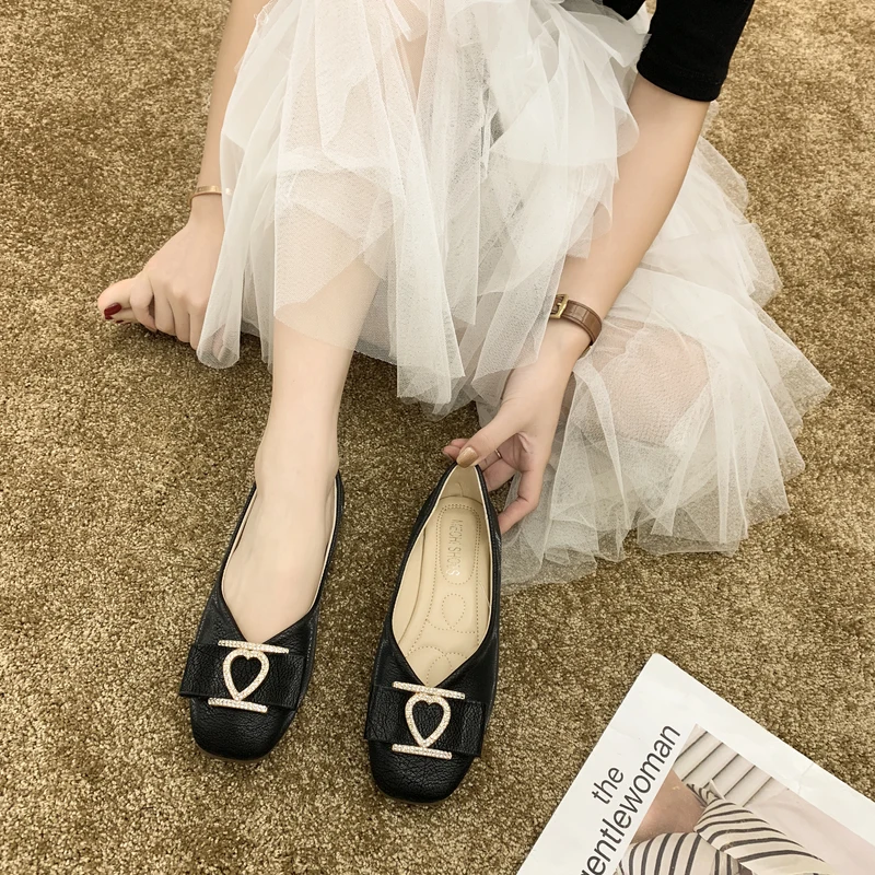 

Size Women Shoes Fashion Rhinestone Flat Shoe Lightweight Breathable Ladies Lazy Loafers Casual Canvas Female Footwear W33-23
