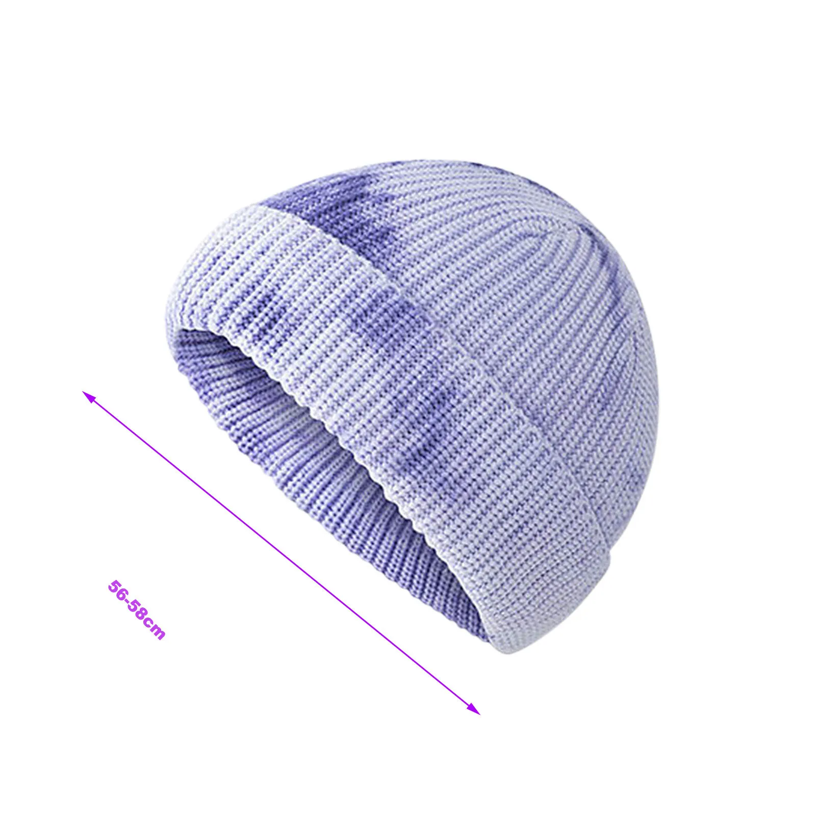 

1Pcs Unisex Adult Fashion Tie Dyed Printing Hats Knitted Wool Hat Simple Korean Style Wool Casual Caps Elegant All-match Beanies