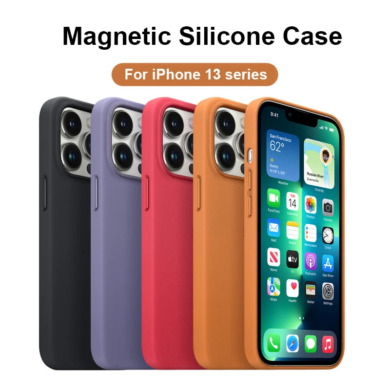 

Магнитный жидкий силиконовый чехол для iPhone 13pro Max 13Pro 13 Macsafe, чехол с беспроводной зарядкой для iPhone 12, 12pro Max