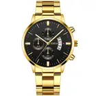 Часы мужские из нержавеющей стали, водонепроницаемые, с трехглазым календарем, повседневные, 2020