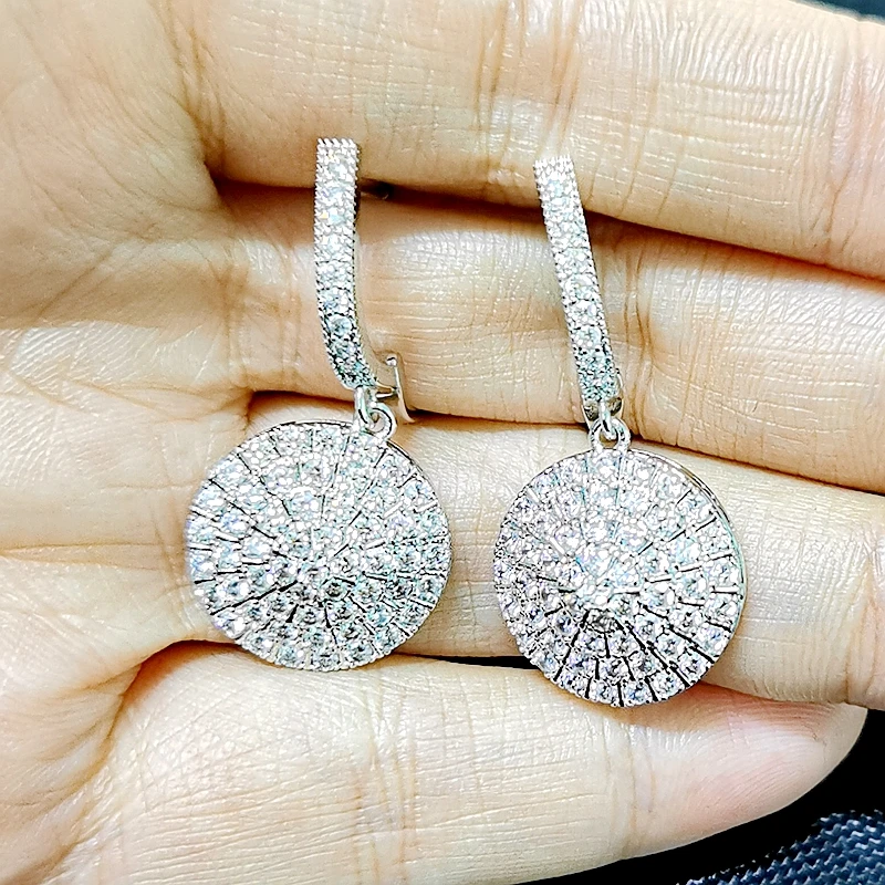 

Exquisite Luxury Fine Hoop Earrings White Gold Color Wedding Earrings for Women Earings Fashion Jewelry 2020