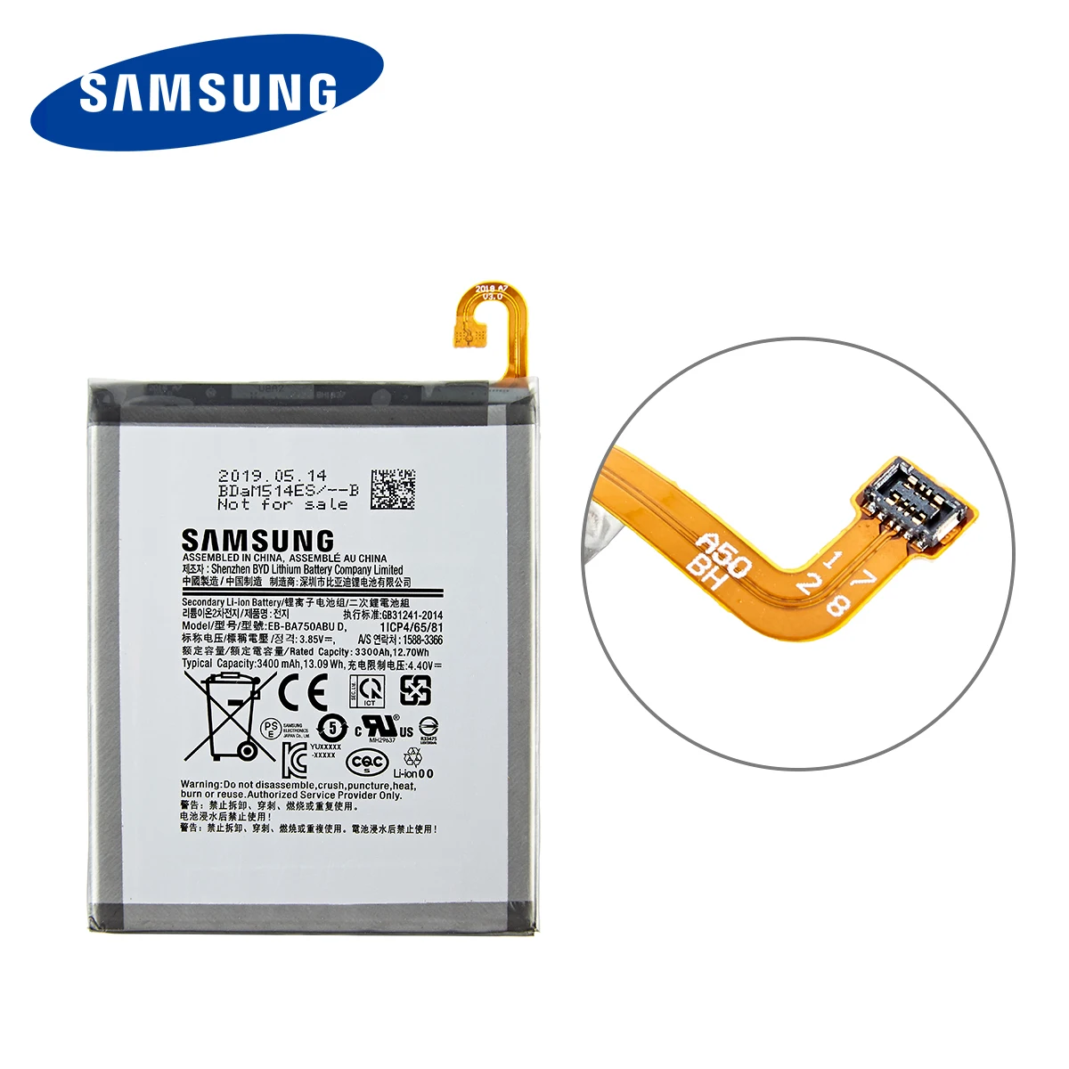 SAMSUNG-bater&iacute;a original de EB-BA750ABU, 3400mAh, para SAMSUNG Galaxy A7, versi&oacute;n 2018, A730x, A750, SM-A730x, A10, SM-A750F-1