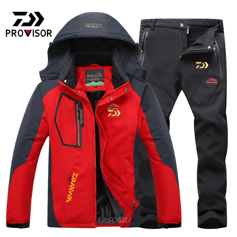 

2021 Daiwa Fishing Clothing Plus Velvet Fishing Suit Men Outdoor Breathable Warm Fishing Jacket Cycling Hiking Clothes windproof