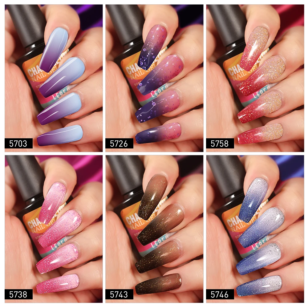 Modelones Chameleon Thermal Led Nail Gel Polish Soak Off Color Changing Long Lasting Change Temperature | Красота и здоровье