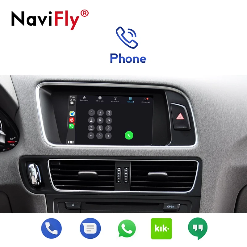 NaviFly Wireless Carplay Android Auto Car Multimedia For Audi Q5 2010-2018 support Mirror Link Reversing camera | Автомобили и