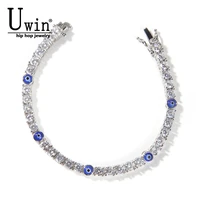 uwin tennis bracelet 4mm turkish blue eyes bracelet aaa cz iced out luxury bangles wholesale women jewelry