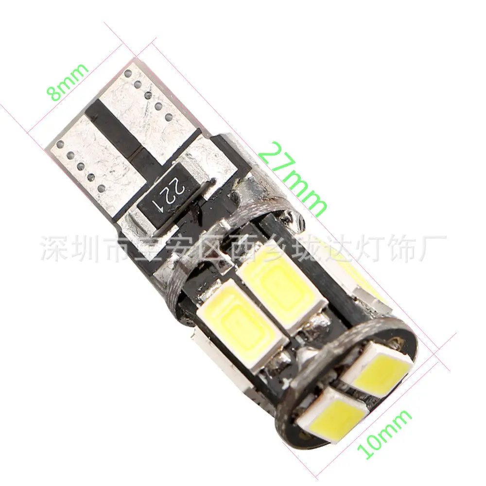 

Manufacturer Direct Selling CANbus Decoding Lamp T10 5630 10smd Width Lamp Interior Light High Brightness License Plate Lamp