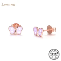 butterfly stud earrings cute 925 sterling silver enamel jewelry for kids children girls gift