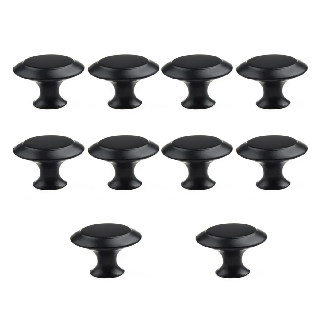 

Stainless Steel Black Round Single Hole Handle Drawer Mushroom Head Cabinet Puller Home Improvement Accessories