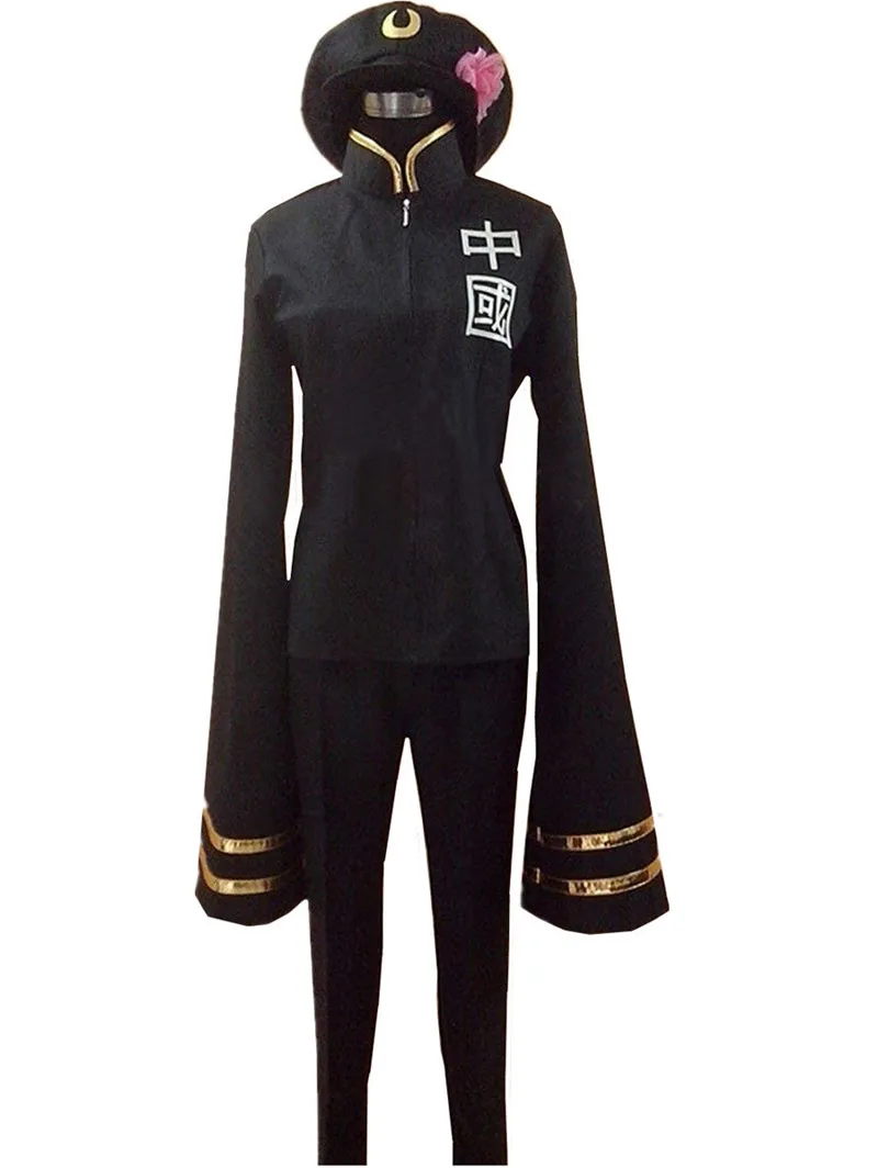 APH Axis Powers Hetalia Китай женская военная униформа косплей костюм|Костюмы аниме| |